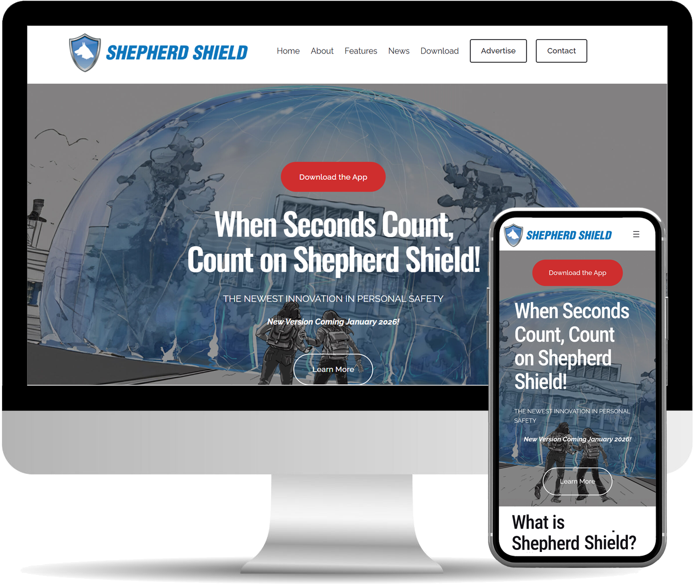 Shepherd Shield website mockups
